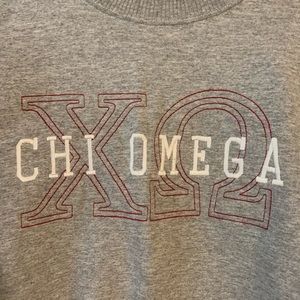 Embroidered Chi Omega sweatshirt in excellent condition.